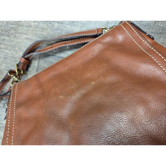 FOSSIL Crossbody Bag Handbag Purse Tan Leather Saddle Bag Vintage Brown - Picture 4 of 7